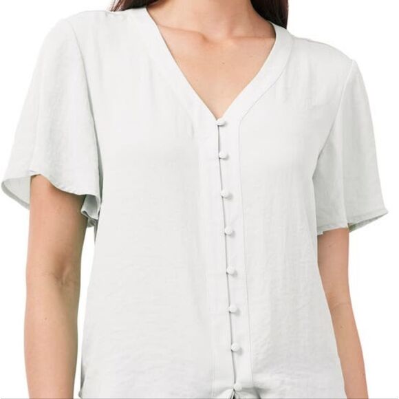 Vince Camuto Ladies White Tie Front Button Up Blouse - Size XS - Picture 2 of 7